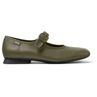 Camper Casi Myra Buckle-strap Ballet Flats In Green
