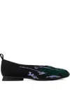 Camper Casi Myra Knitted Patterned Ballet Flats In Black