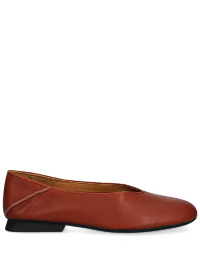 Camper Casi Myra Leather Ballerina Shoes In Red