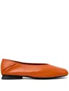Camper Casi Myra Leather Ballerina Shoes In Giallo