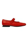 Camper Casi Myra Leather Ballerina Shoes In Red