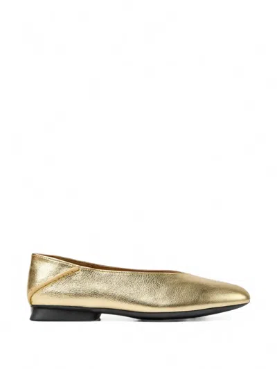 Camper Casi Myra Leather Ballet Flats In Gold
