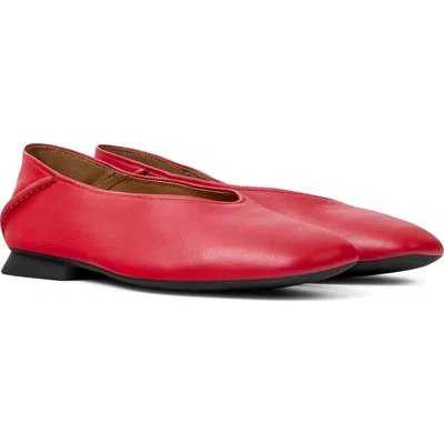 Camper Casi Myra Leather Flat In Red
