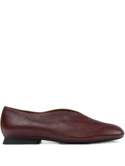 Camper Casi Myra Leather Flat Pumps In Red