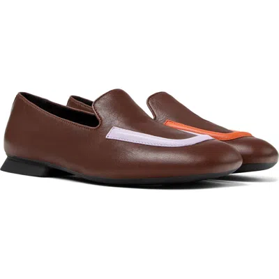 Camper Casi Myra Mismatched Loafers In Medium Brown