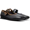 Camper Casi Myra Leather Ballerina Shoes In Black