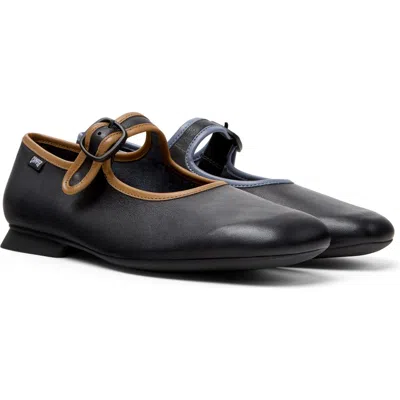 Camper Casi Myra Leather Ballerina Shoes In Black