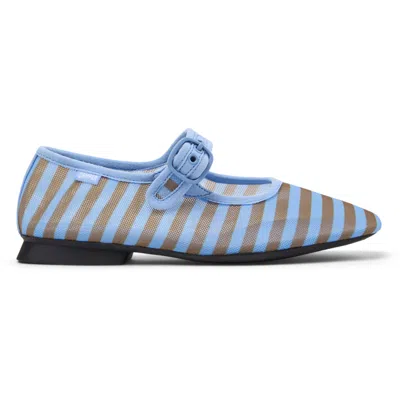 Camper Casi Myra Striped Buckle Ballet Flats In Multi