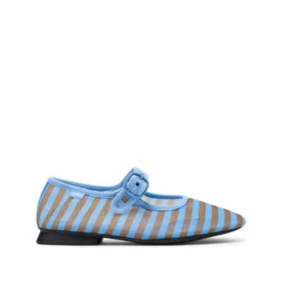 Camper Casi Myra Striped Buckle Ballet Flats In Multi