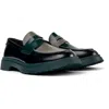 Camper Walden Mismatched Colour-block Loafers In Black,grey,green