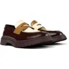 Camper Walden Mismatched Colour-block Loafers In Brown,white