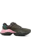 Camper Colour-block Panelled Leather Sneakers In Green