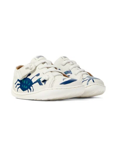 Camper Kids' Crab Print Peu Trainers In White