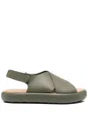 Camper Cross-strap Chunky Sole Sandals In Green