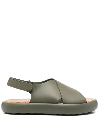 Camper Cross-strap Chunky Sole Sandals In Green