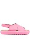 Camper Cross-strap Chunky Sole Sandals In Pink