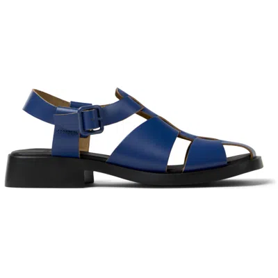 Camper Dana Buckled Leather Sandals In Blue