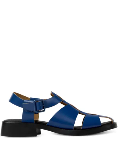 Camper Dana Buckled Leather Sandals In Blue