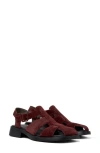 Camper Dana Fisherman Sandal In Burgundy