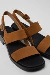 Camper Dana Leather 2-strap Sandal In Brown, Women's At Urban Outfitters