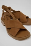 Camper Dana Leather Crossover Strap Sandals In Brown, Women's At Urban Outfitters