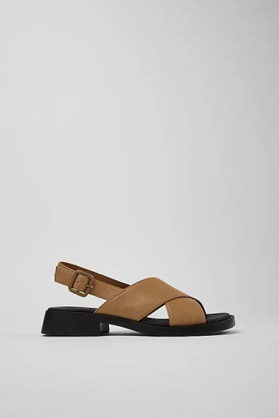 Camper Dana Leather Crossover Strap Sandals In Brown, Women's At Urban Outfitters