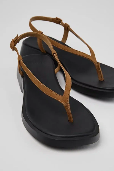 Camper Dana Leather Thong Sandal In Brown, Women's At Urban Outfitters