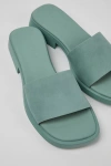 Camper Dana Lightweight Leather Heeled Sandals In Green, Women's At Urban Outfitters
