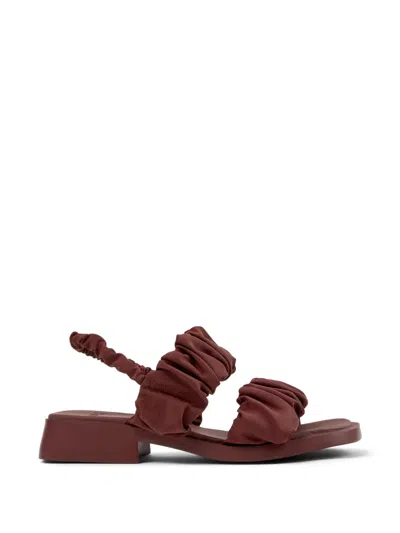 Camper Dana Ruched Sandals In Red