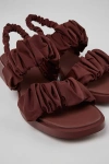 Camper Dana Ruched Slingback Sandal In Burgundy