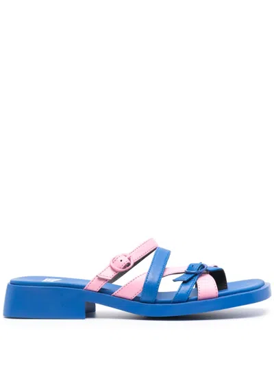 Camper Dana Twins 30mm Two-tone Leather Sandals In Blue