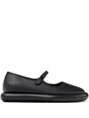 Camper Onda Leather Buckled Flat Pumps In Black
