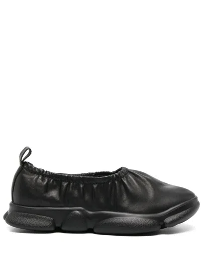 Camper Karst Leather Ballerina Shoes In Nero