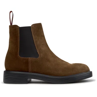 Camper Dean Suede Chelsea Boots In Brown