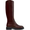 Camper Dean Leather Boots In Burgundy