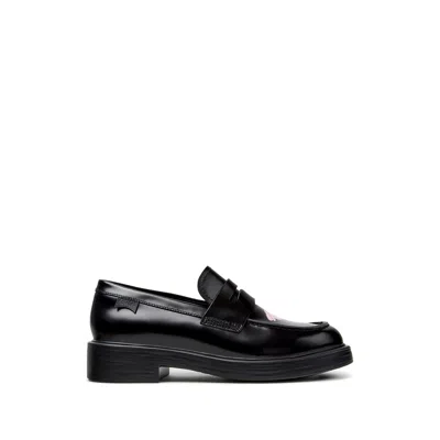 Camper Dean Floral-print Loafers In Black