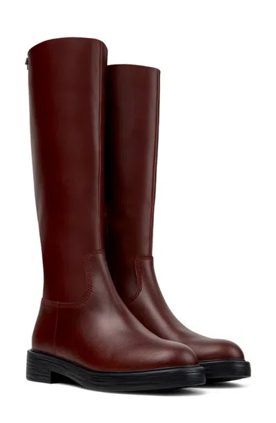 Camper Dean Knee High Boot In Burgundy