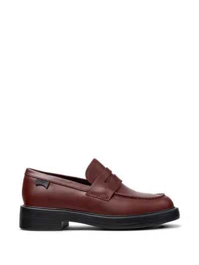 Camper Dean Leather Loafers In Brown