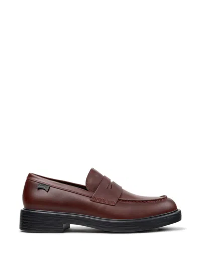 Camper Dean Leather Loafers In Brown
