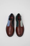Camper Dean Leather Oxford Shoe In Sky, Men's At Urban Outfitters In Burgundy