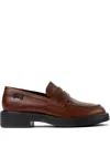 Camper Dean Leather Penny Loafers In Brown