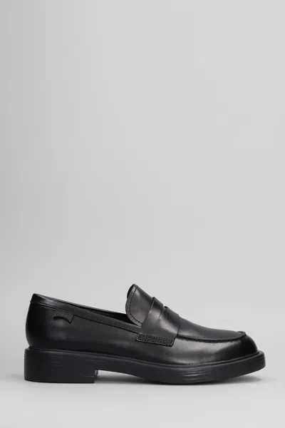 Camper Dean Leather Moccasins In Black