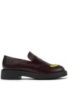 Camper Dean Mismatched Leather Loafers In Red