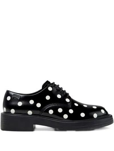 CAMPER DEAN POLKA-DOT LACE-UP DERBY SHOES