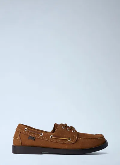 Camper Don Leather Boat Shoes In Brown