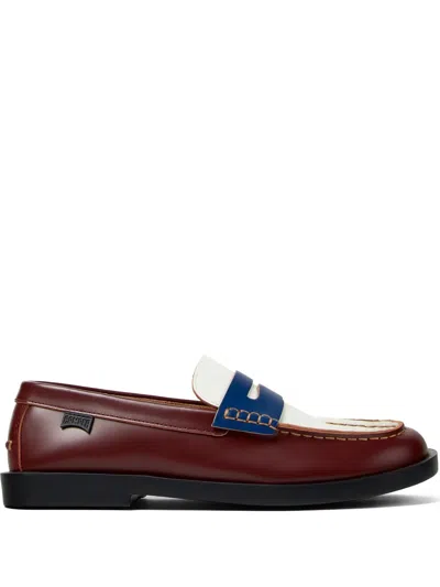 Camper Don Leather Loafers In Red