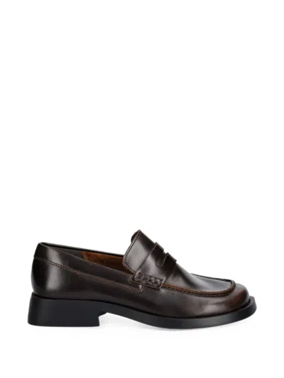 Camper Donna Leather Loafers In Burgundy