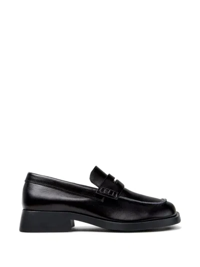 Camper Donna Smooth Leather Loafers In Black