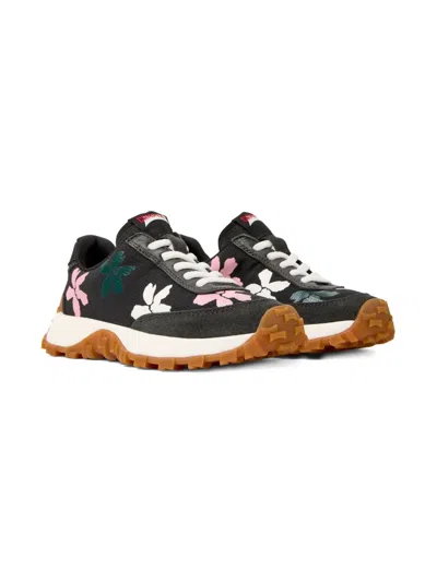 Camper Kids' Drif Trail Floral-print Sneakers In Black