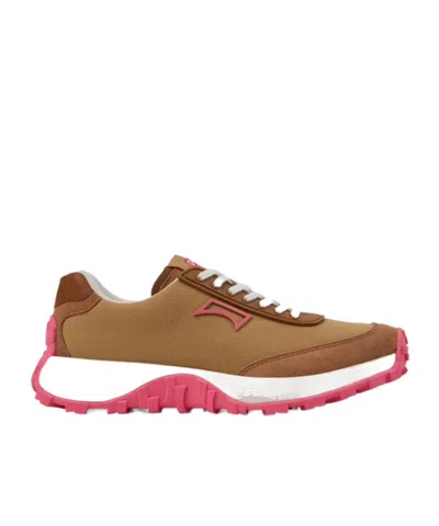 Camper Drift Trail Brown Textile And Nubuck Leather Sneakers For Women